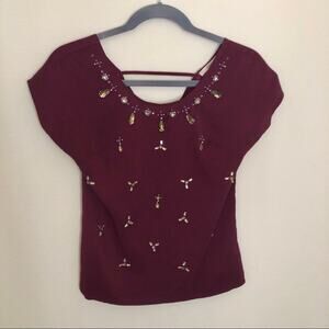 Maroon Jewel Tone Oasis Blouse Medium